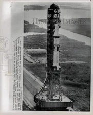 1973 Press Photo Saturn 1B rocket to launch Skylab astronauts, Florida