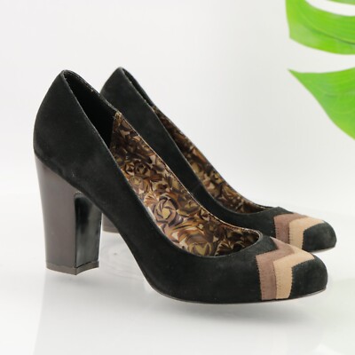 Missoni x Target Womens Pumps Size 8.5 Black Brown Suede Block Heel Dress  Shoes | eBay