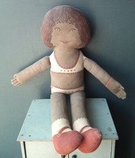 Vintage 1960s 1970s cloth doll Clothkits cut and sew rag doll handmade retro