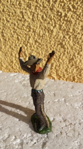LINEOL Massefigur Western Serie Cowboy Hände hoch 30er Sammelfigur Elastolin - Bild 6 von 6