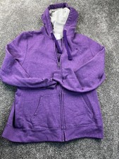 Champion Sweatshirts Women XL Full Zip Hoodie Pocket Long Sleeve Solid Purple