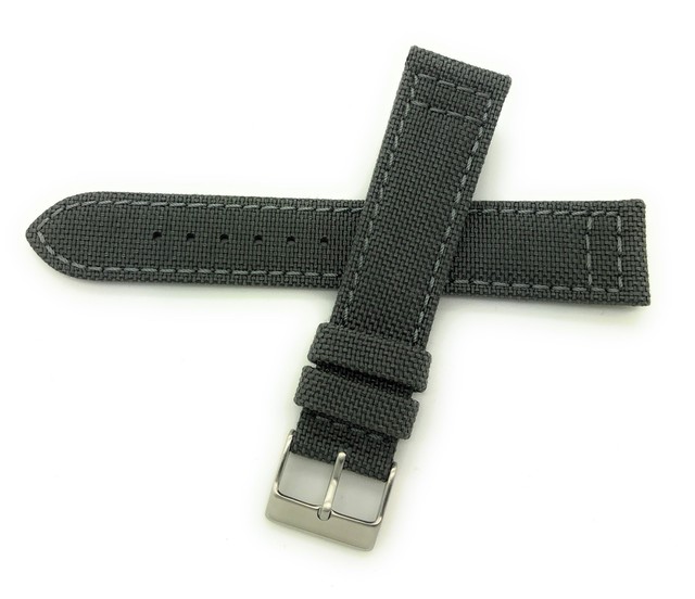 Cinturino Per Orologio Hadley-Roma MS850 - Tela Grigia 22 Mm - Nuovo Con Etichette