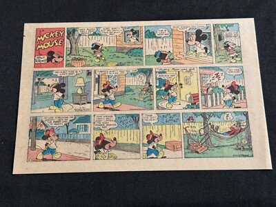 TH22 Walt Disney's MICKEY MOUSE Lot of 9 Sunday Tabloid Half Page