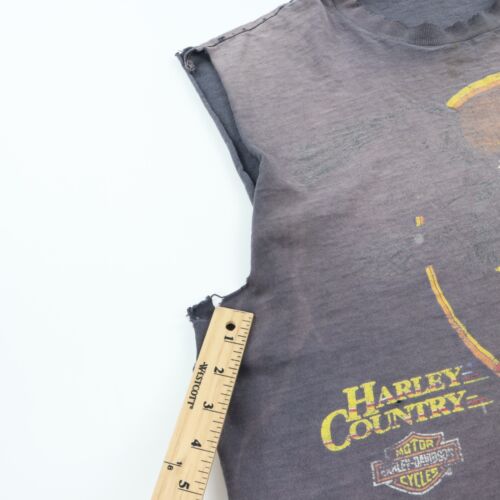 Thrashed Vintage Sun Faded Harley Davidson T-Shirt Tank Senza Maniche Uomo XL - Foto 9 di 12