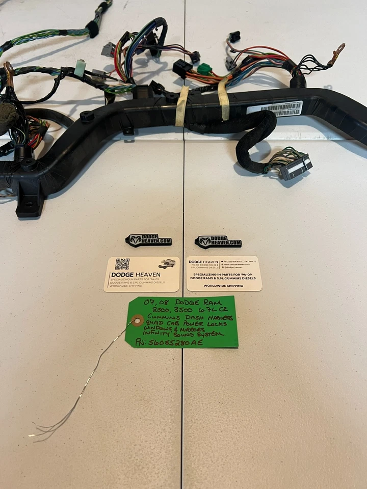 OEM 2007-2008 Dodge Ram 2500 3500 6.7L Cummins Dash Wiring Harness 56055280AE - Image 2 of 4
