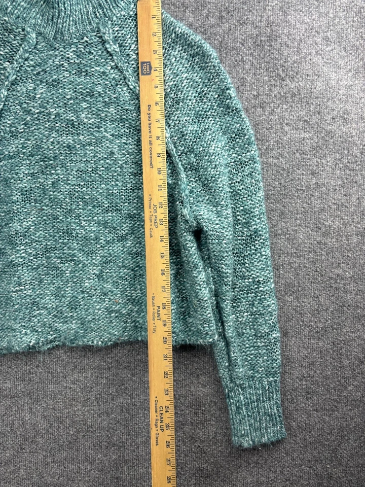 Suéter para mujer O'NEILL Floris jaspeado cuello alto pequeño verde azulado tejido suave pulóver Foto 3 de 4