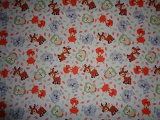 Flannel crib sheet White/Fox/racoon/Deer/owls/REDuced