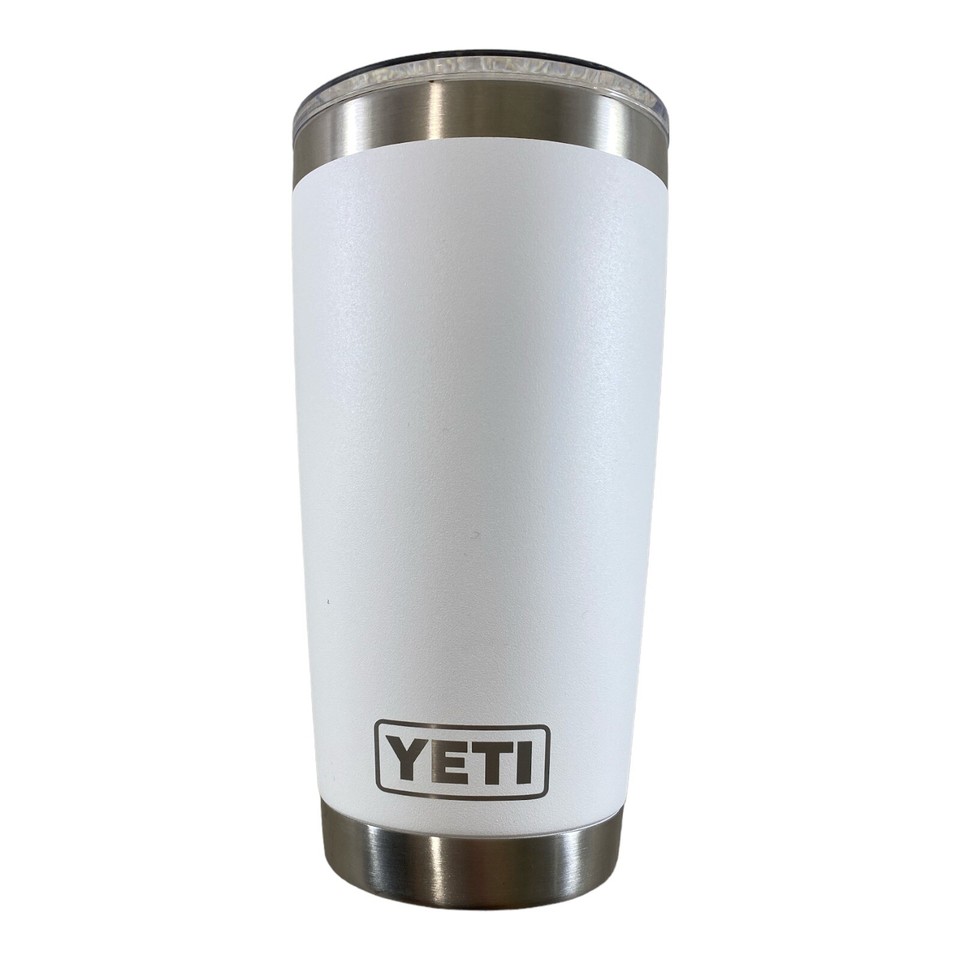 White YETI Rambler 20oz Stainless Steel Tumbler with MagSlider Lid eBay