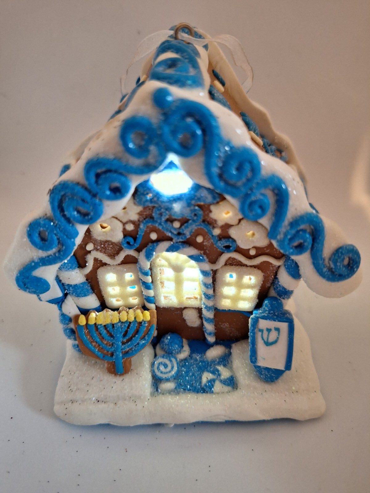 Gingerbread Led Hanukkah House Ornament Christmas Tree HanukkahMissing