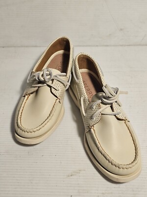 Sperry Women's Authentic Original White Perforated Boat Shoes STS87114 
