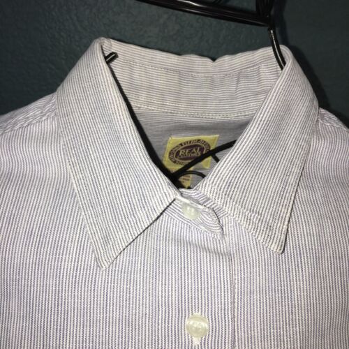 Saks Fifth Avenue NY Men's Long Sleeve Button Up, Blue/White Stripes, Size 8 - Picture 5 of 12