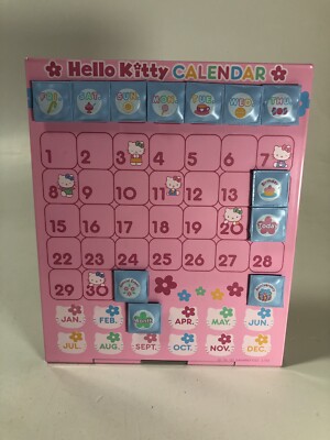 Sanrio Hello Kitty Perpetual Desk Top Magnetic Calendar Limited