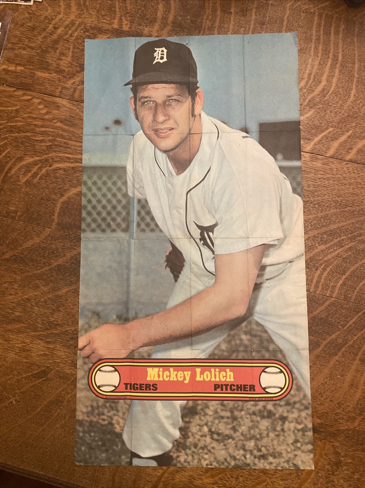 1972 Topps Posters #5 Mickey Lolich Fair Condition Rare