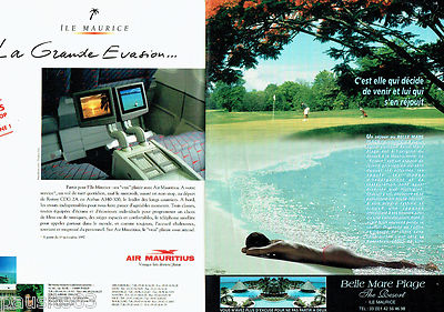 ADVERTISEMENT ADVERTISING 026 1997 Air Mauritius voyages Mauritius (2p)