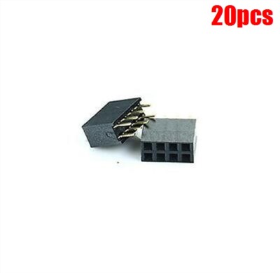 20Pcs Double Row Female Straight Header Pitch Socket Pin Strip 2X4 Pin 8P 2.5 aa