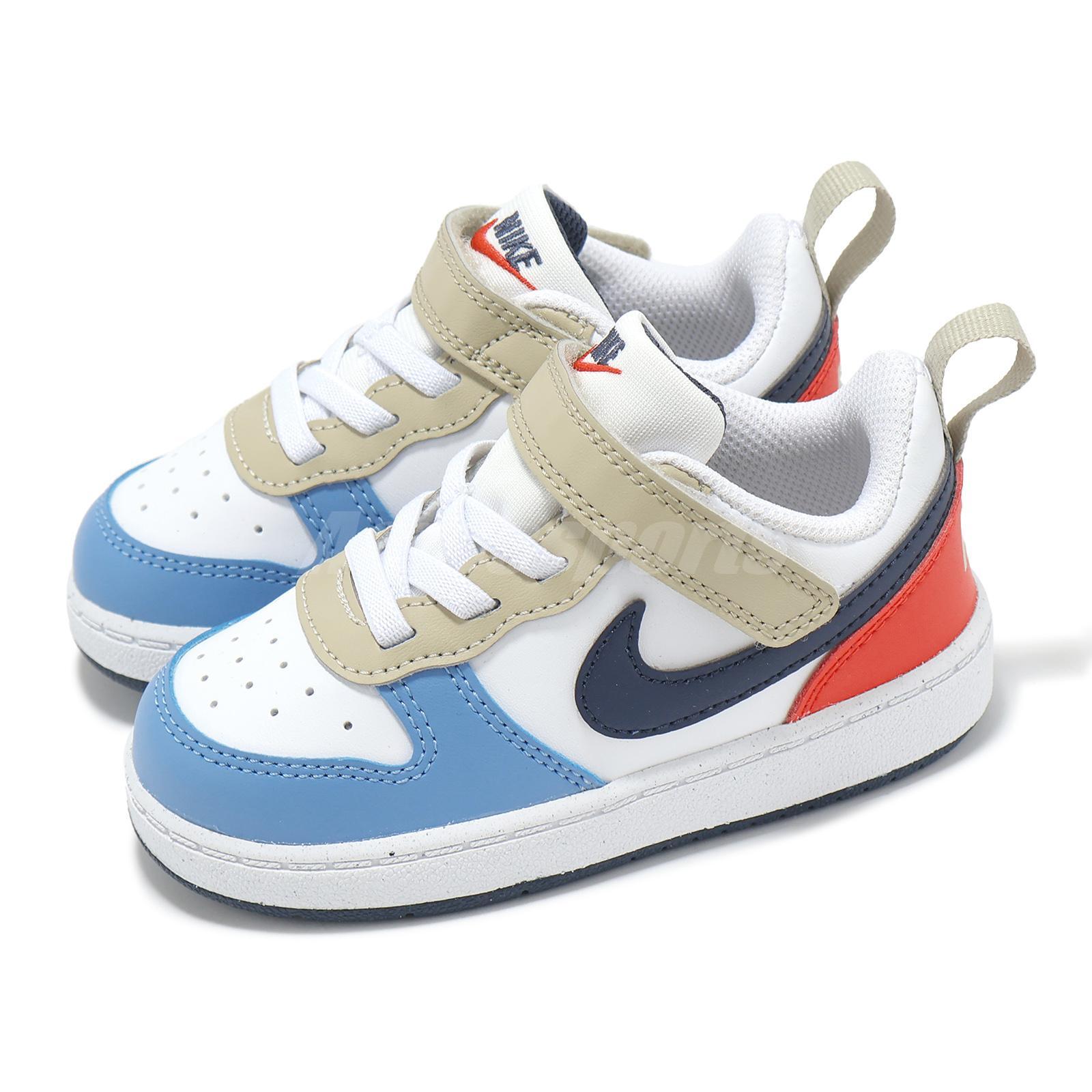 Nike Court Borough Low Recraft TD Бело-синий повседневный костюм для малышей DV5458-124