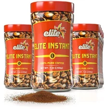 Elite Instant Coffee 7oz Premium Quality Rich and Aromatic Coffee Beans