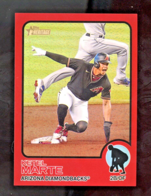 2022 Topps Heritage Red Chrome Refractor /573 KETEL MARTE #163
