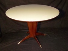 Grande table de salle à manger ronde vintage 1940 / 1950