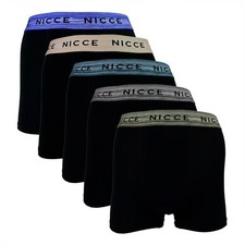 Nicce Addre Mens 5pk Boxer Shorts Cotton Stretch Designer Underwear Black