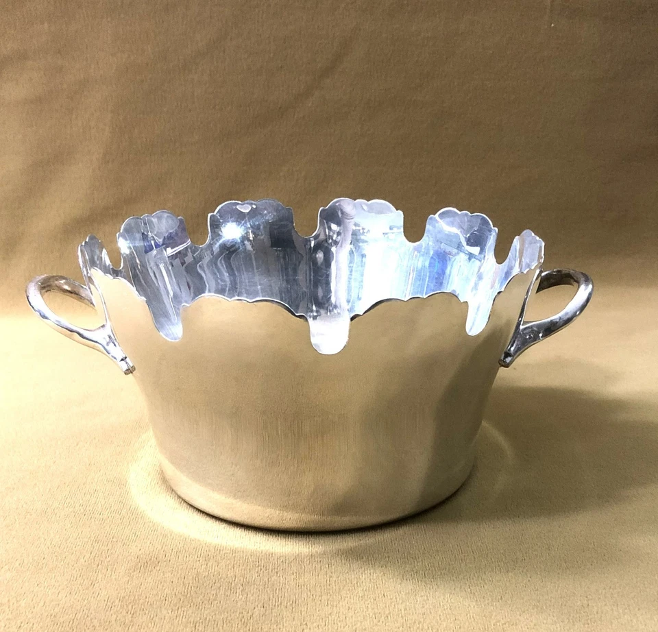 verrière / rafraichissoir pour 10 verres en métal argenté Table Service Glace - Photo 2/4