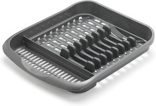 Addis Plastic Kitchen Plate Dish Drainer Rack Draining Cutlery Holder Metallic
