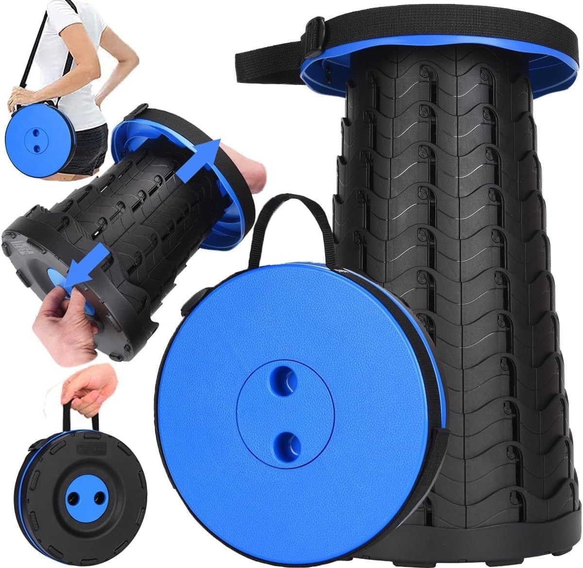 Upgraded Thick Folding Stool Telescopic Chair Seat Retractable Fishing Outdoor