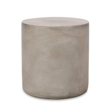 Light Gray Lightweight Concrete Side Table Contemporary Outdoor Accent Table