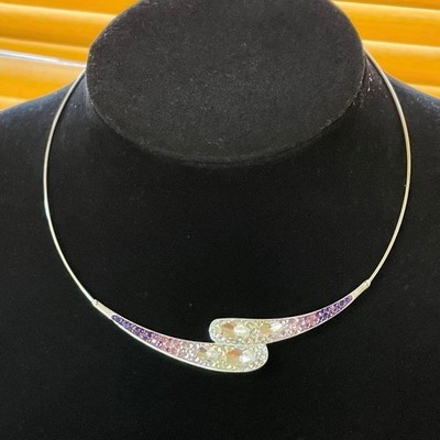 Swarovski Trema Necklace Crystal Flowing Design Used