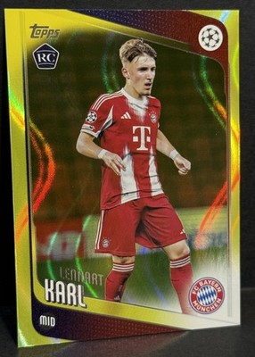 2025-26 Topps UEFA CC Bayern Munich RC Lennart Karl Yellow