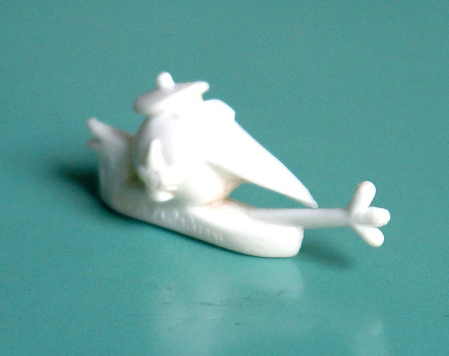 Les Shadoks ~ Figurine Premium Buitoni ~ Vintage 1969 ~ Shadok Blanc en Bateau - Photo 3/3