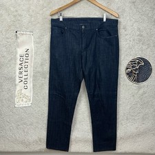 Versace Collection Mens Stretch Denim Dark Wash V600378S Slim Medusa Jeans 34x30