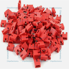 100PC Mini Micro 2.54mm Standard PCB Shunts Short Jumper wire Caps Red