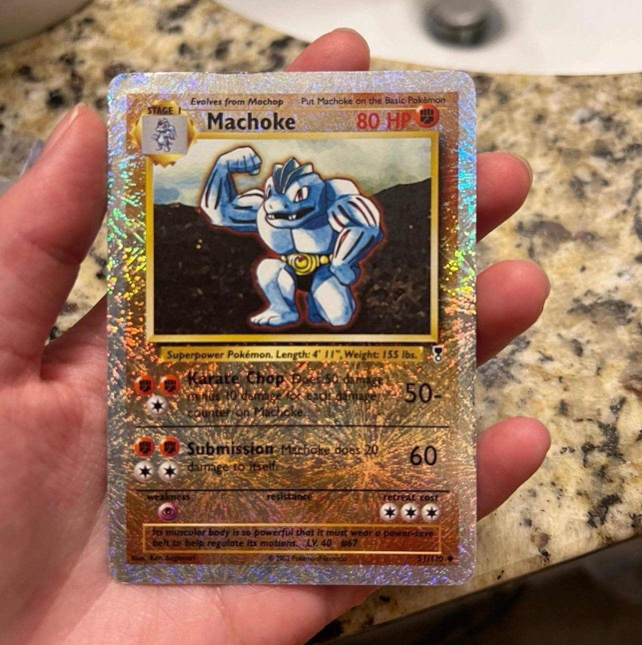 2002 Pokemon Legendary Collection Machoke Reverse Holo Card 51/110