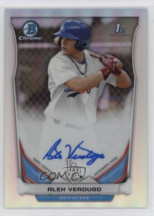 2014 Bowman Draft Chrome Pick Refractor Alex Verdugo #BCA-AV Auto 0v24