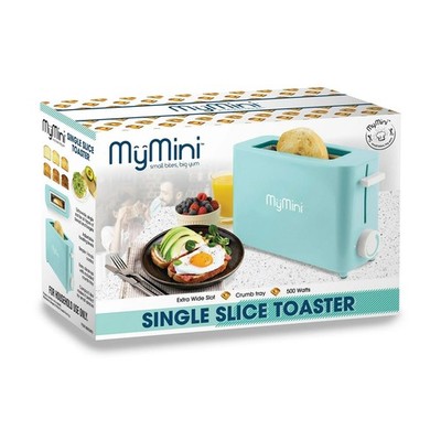 MyMini Single Slice Toaster   Aqua | Compact Single Slot, 500W, Retro Style