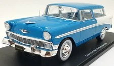 KK Scale 1/18 Scale KKDC181292 - 1956 Chevrolet Bel Air Nomad - Blue