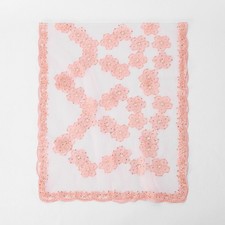 Women's Lightweight Nylon Shawl Scarf Embroidered Floral Lace Openwork