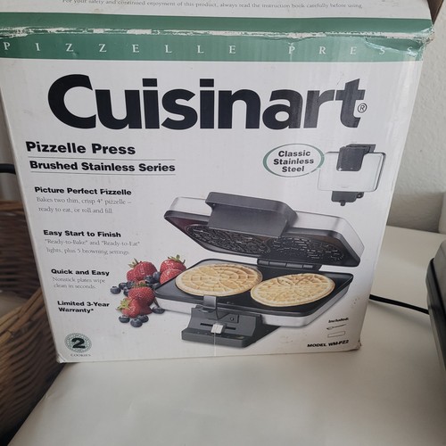 Cuisinart WM-PZ2 Pizzelle Waffle Maker 1000W Nonstick Dual Round Iron W/box