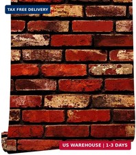 MelunMer Red Brick Peel and Stick Wallpaper 17.7" 118" Self Adhesive Removable W