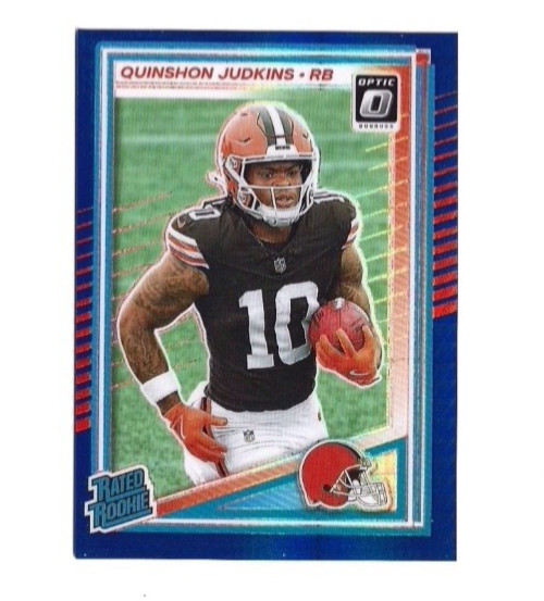 2025 Panini Donruss Optic - Rated Rookie Quinshon Judkins #252 Blue Hyper (RC)