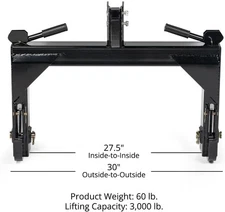 Titan Attachments 3 Point Quick Hitch Adaption to Category 1 Tractors, Black 