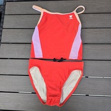 TYR Women's Orange Active Workout Tankini Swimsuit SZ S New No Tag