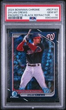 2024 Bowman Chrome Dylan Crews BLACK Shimmer Refractor 10/10 PSA 10 BOOKEND 1/1