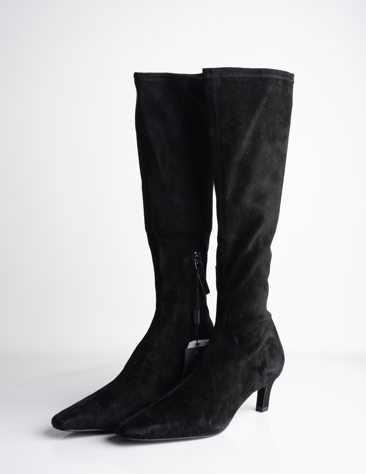 Massimo Dutti Womens Suede Boots Heeled Knee High US 6 EU 36 NWT 1008/550