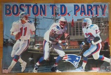 1995 Starline DREW BLEDSOE BEN COATES DAVE MEGGETT NEW ENGLAND PATRIOTS Poster
