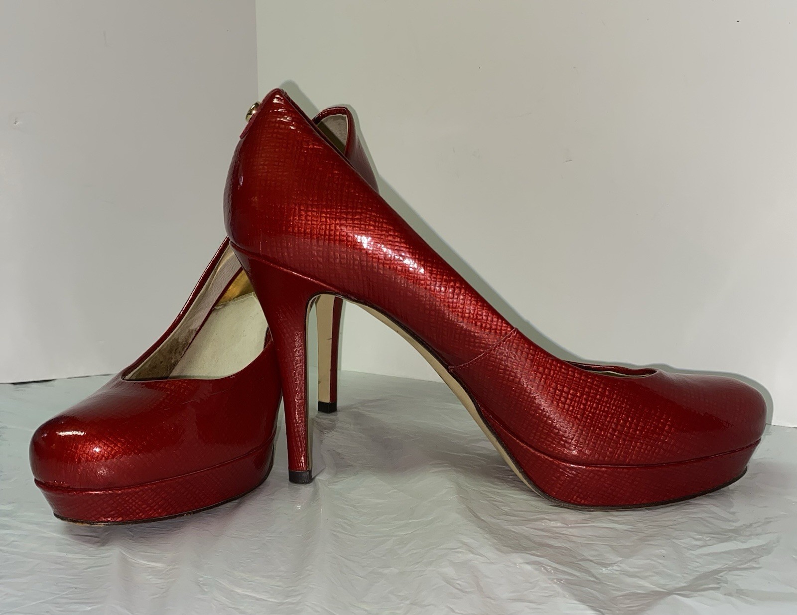 Michael Kors Red Patent Leather Platform Stiletto Pumps Women's Size 7.5M