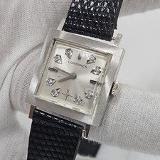 Orologio Vintage Longines Oro Bianco 14k Quadrante Diamante Calibro 370 17 Jewel Dress 