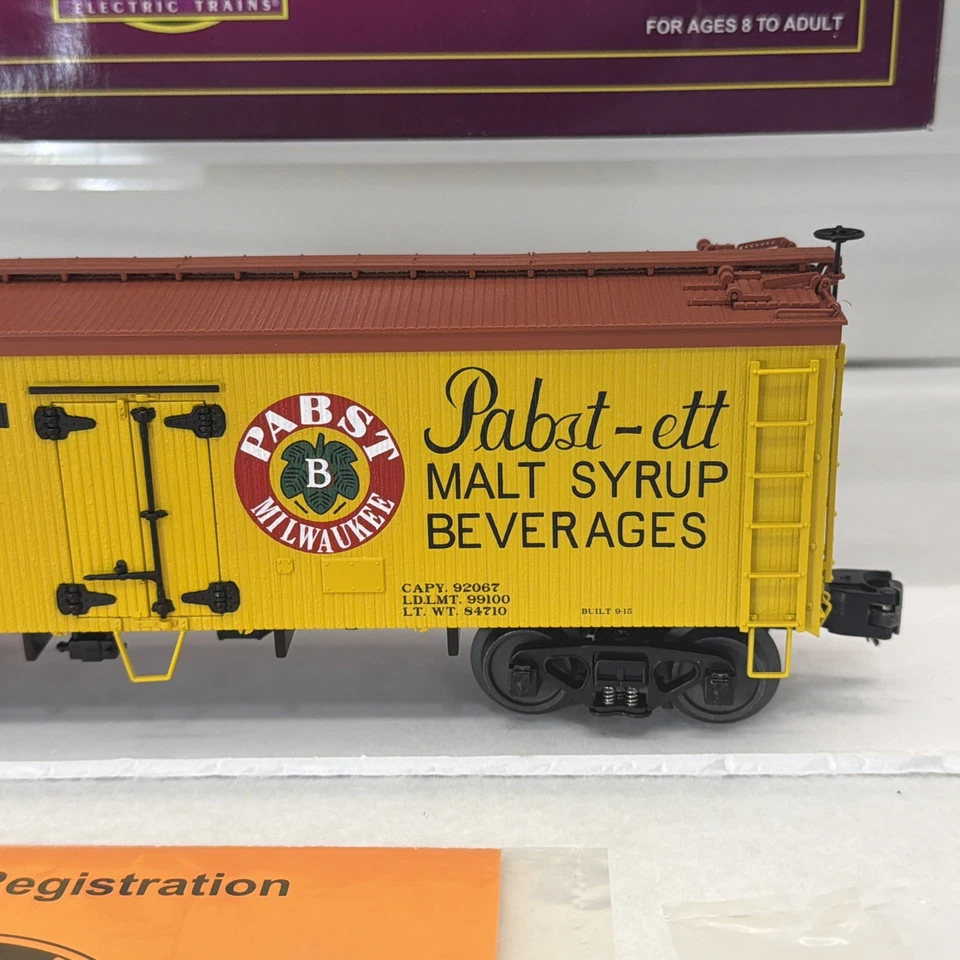 MTH Premier 20-94301 Pabst Milwaukee 36’ cerveza frigorífica cara de madera O NUEVO #91004 Foto 3 de 4