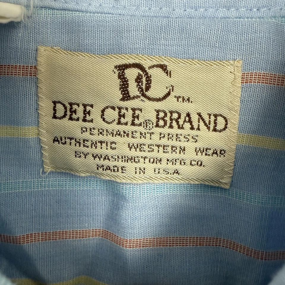 Vintage Dee Cee Shirt Mens 16.5-35 Sawtooth Western Pearl Snap Cowboy USA 70s XL - Image 4 of 4